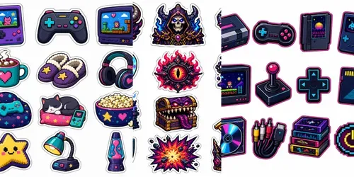 Retro Gamer Sticker Sheets generated by chatgpt-image