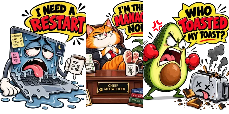 Caricature Cartoon Texts Illustrations generated by undefined