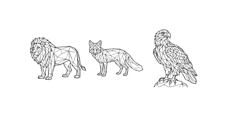 Lowpoly Animal Art Kdp Coloring Books generated by undefined
