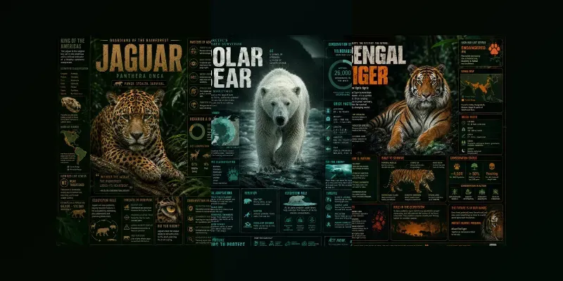 Cinematic Wildlife Infographics generated by undefined