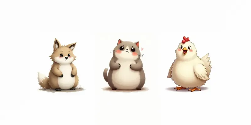 Cute Cartoon Drawings Funny Animals generated by undefined