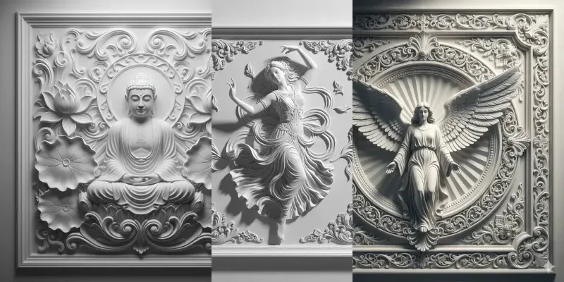 3D White Relief Sculpture Generators generated by undefined