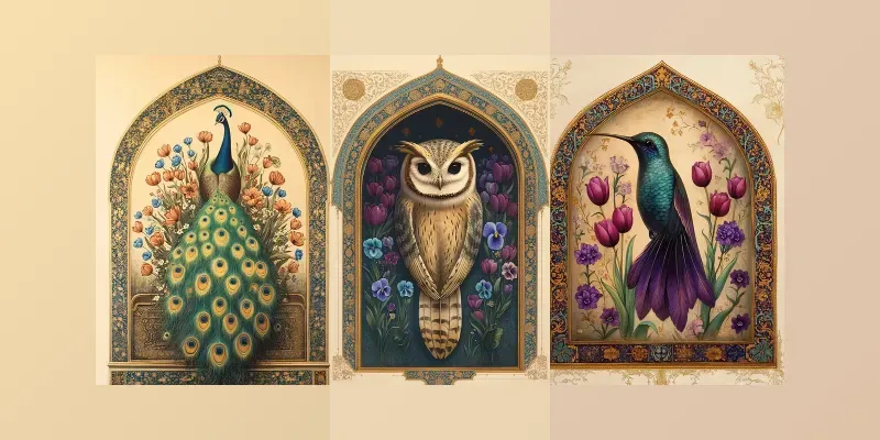 Persian Miniature Birds Mj generated by undefined