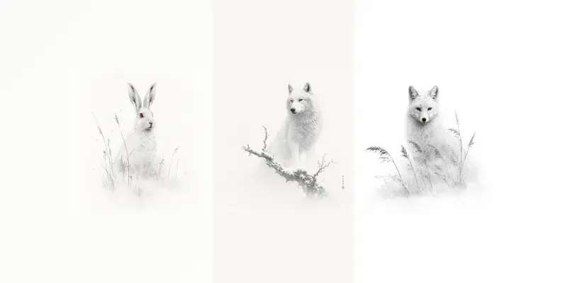 Ethereal Dotwork Spirit Creatures generated by undefined