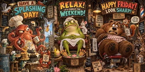 Whimsical Cartoon Greeting Posters generated by chatgpt-image