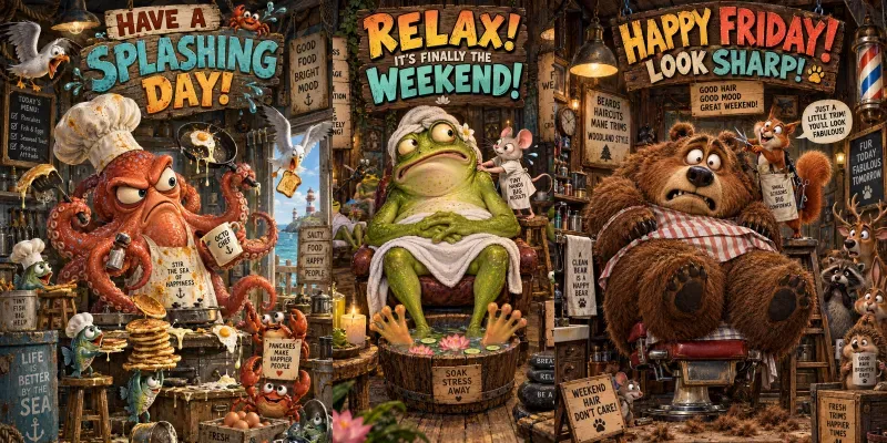 Whimsical Cartoon Greeting Posters generated by undefined
