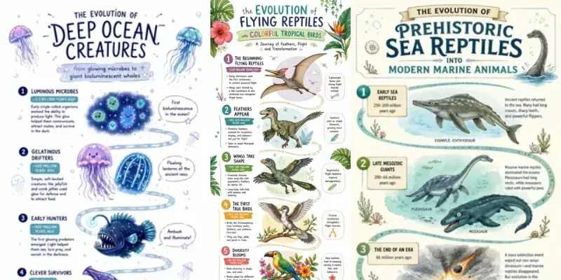 Evolution Journey Infographics generated by undefined