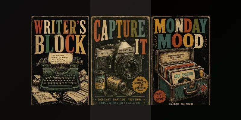 Vintage Distressed Object Poster Makers generated by undefined