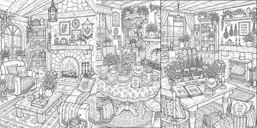 Printable Cozy Home Line Art generated by chatgpt-image