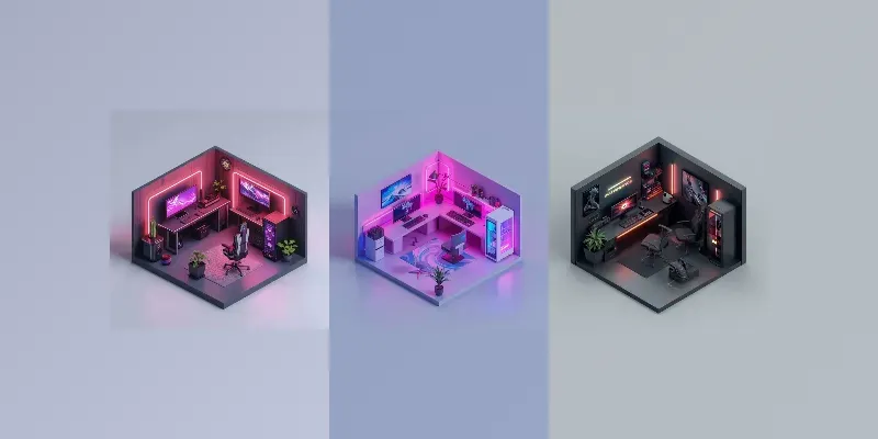 Isometric 3D Gaming Room Builders generated by undefined