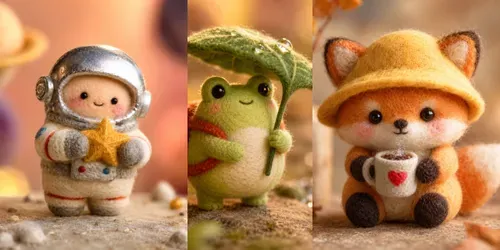 Needle Felted Cute Chibi Character Creations generated by chatgpt-image