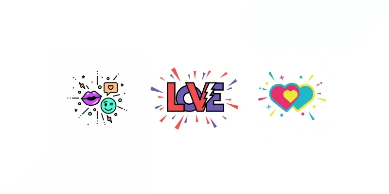 Neon Love Pop Art Clipart Makers generated by undefined