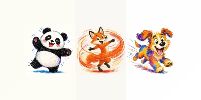 Crayon Burst Animals generated by undefined