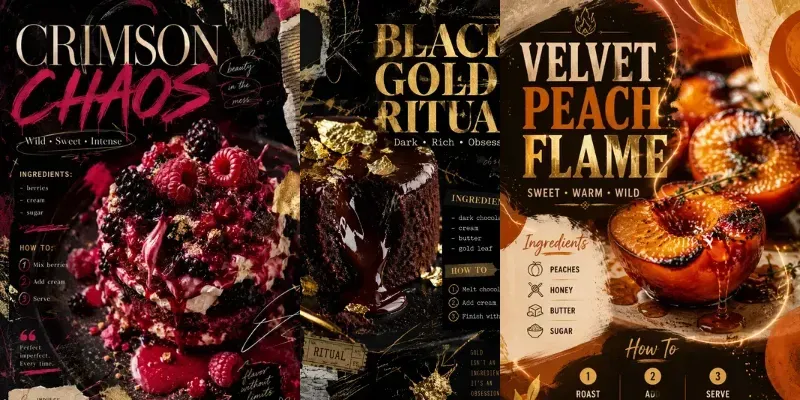 Chaotic Luxury Recipe Poster Generator generated by undefined
