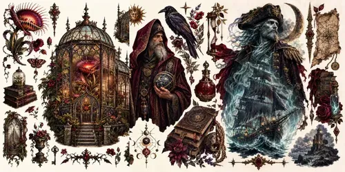 Gothic Curio Collages generated by chatgpt-image