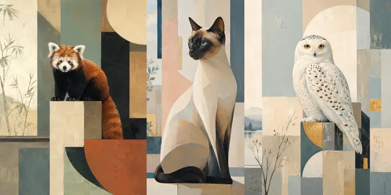 Modern Geometric Animal Portraits generated by undefined