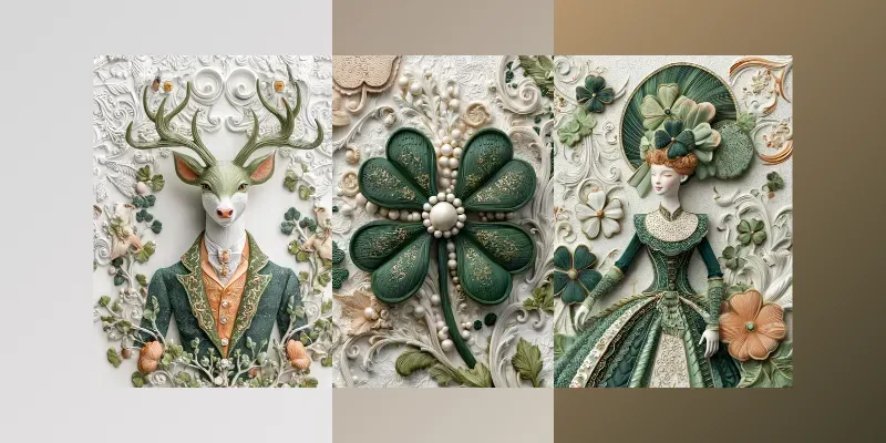 Elegant Saint Patricks Day Illustrations generated by undefined