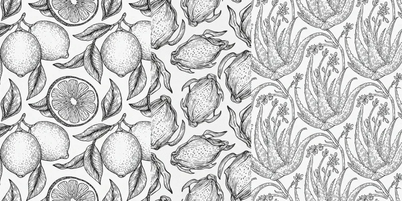 Monochrome Engraved Seamless Patterns generated by undefined