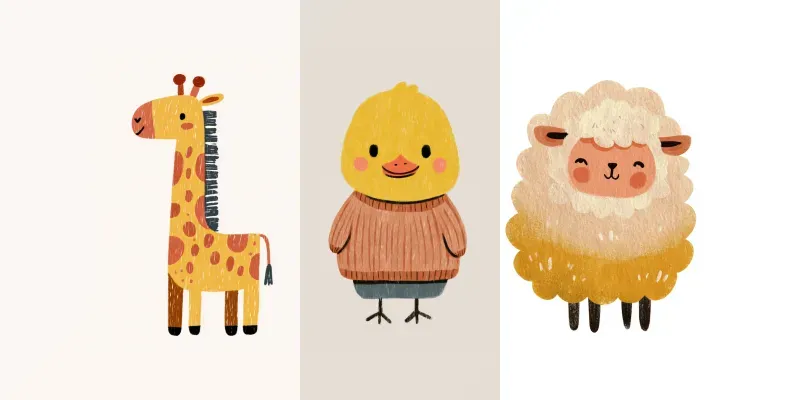 Nursery Animal Illustrations Packs generated by undefined