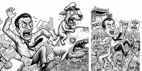 Corporate Meltdowns Hypermania generated by gemini-image