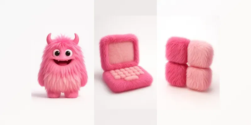 Pink Fur 3D Icons generated by undefined