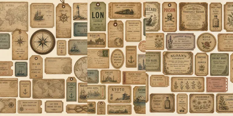 Vintage Junk Journal Ephemera Creators generated by undefined