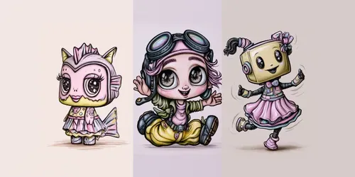 Kawaii Pop Surrealism Characters generated by midjourney