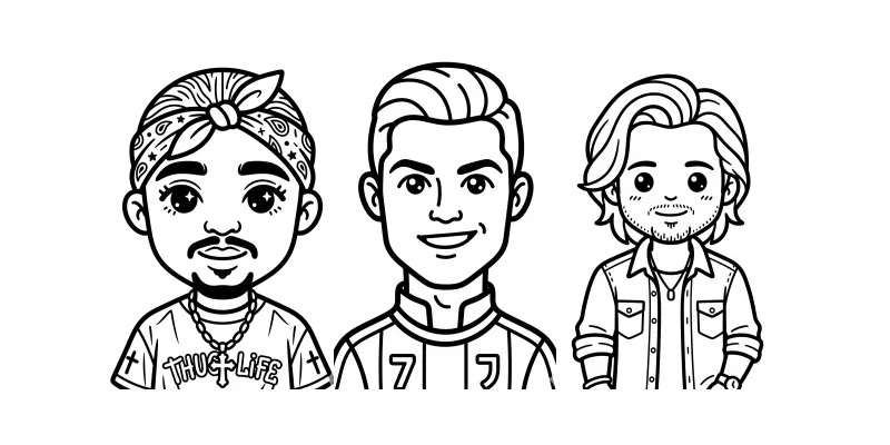 Kawaii Portraits Coloring Book Pages generated by undefined
