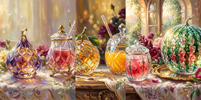 Romantic Dreamy Fruit Juices generated by undefined