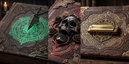 Antique Leather Grimoire Covers generated by gemini-image