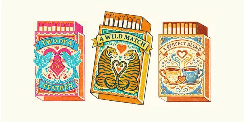 Vintage Matchbox Valentine Love Art generated by undefined