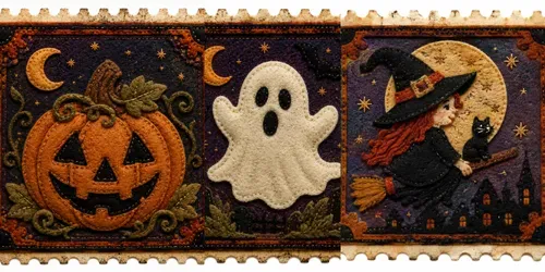 Halloween Felt Stamp Ephemera Generator generated by chatgpt-image