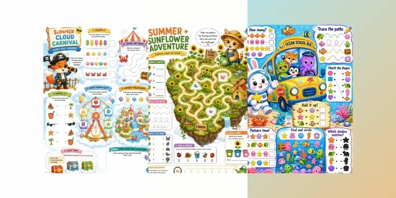 Summer Kids Activity Pages Fun generated by undefined