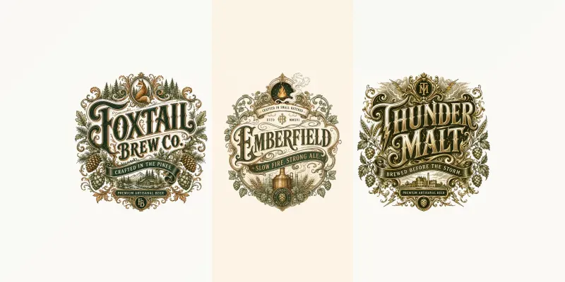 Vintage Ornamental Brewery Typography generated by undefined