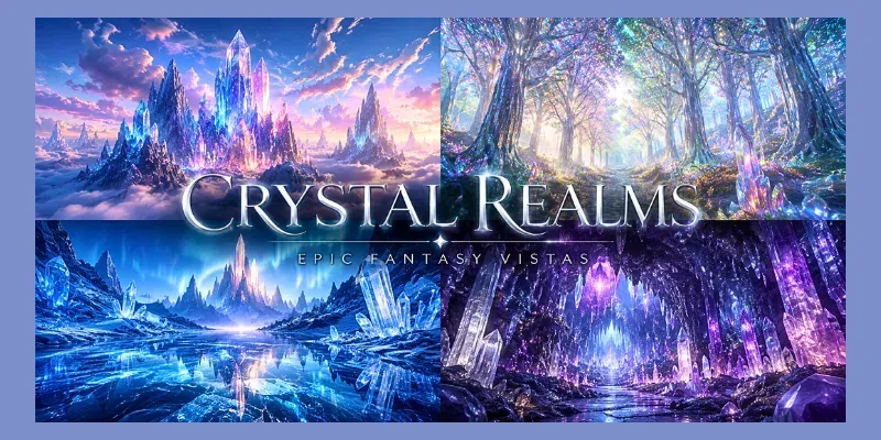 Crystal Realms Epic Fantasy Landscapes generated by undefined