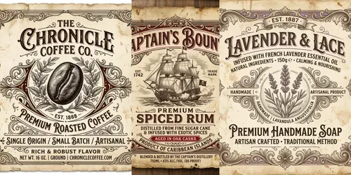 Vintage Rustic Product Labels generated by gemini-image