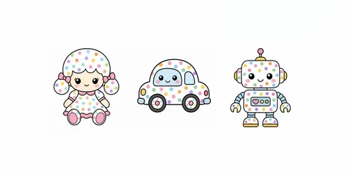Kawaii Pastel Dots Characters generated by chatgpt-image