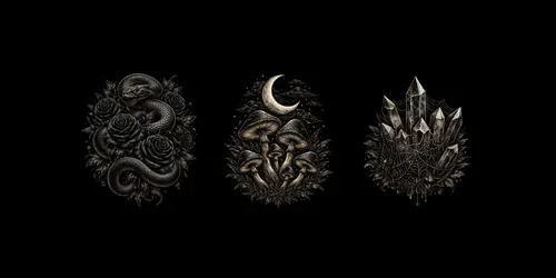 Dark Botanical Gothic Sticker Art generated by chatgpt-image