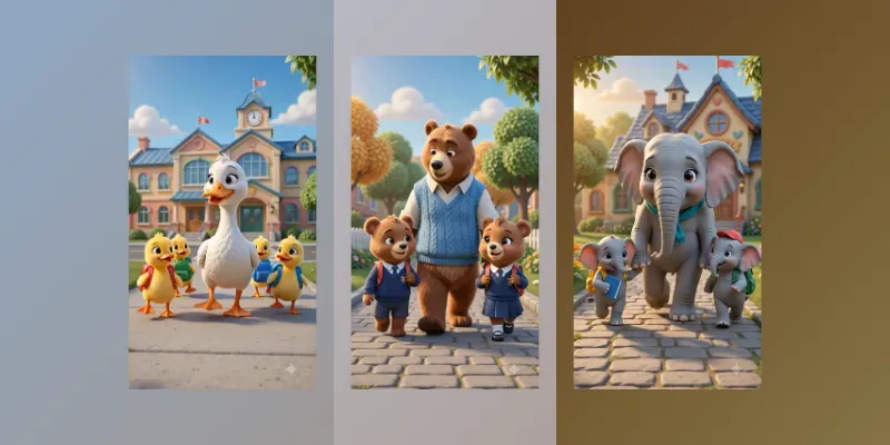 Cute Animal School Journeys generated by undefined