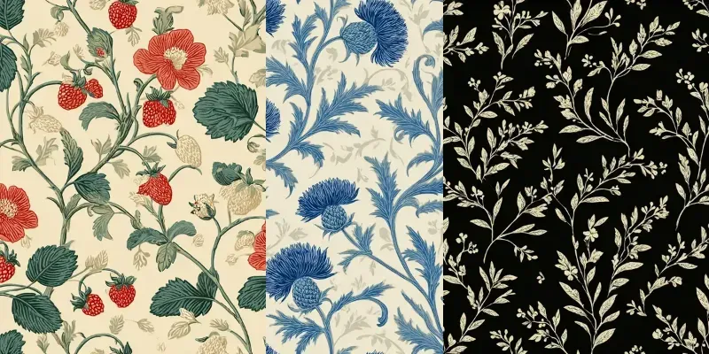 Elegant European Botanical Block Print Ps generated by undefined