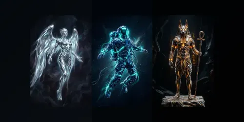 Bioluminescent Metal Characters generated by gemini-image