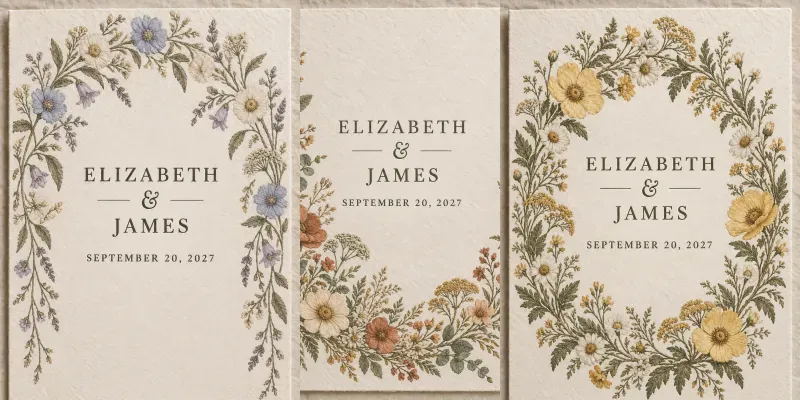 Romantic Vintage Floral Wedding Invites generated by undefined