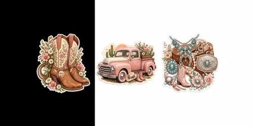 Cowgirl Charm Sticker Sets generated by chatgpt-image