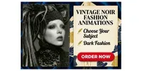 Vintage Noir Fashion Animations midjourney-video prompt mini thumbnail