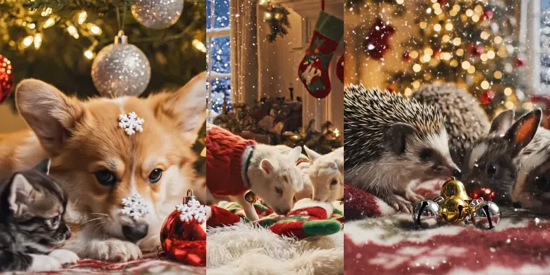 Cute Christmas ASMR Animals generated by undefined