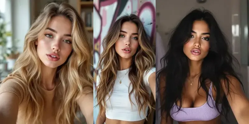 Beautiful Tiktok Girls Take Selfies generated by undefined