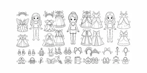 Storybook Dressup Paper Doll Colorings generated by chatgpt-image