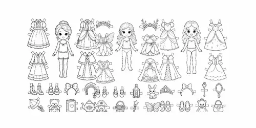 Storybook Dressup Paper Doll Colorings generated by chatgpt-image