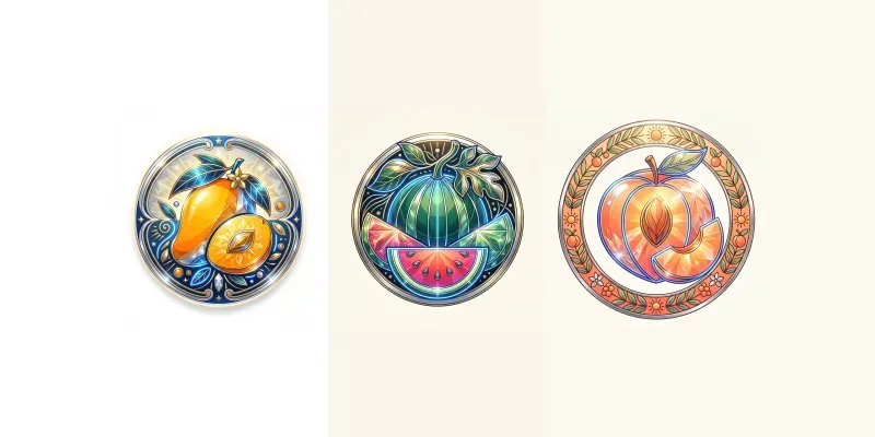 Neon Summer Fruit Emblems generated by undefined