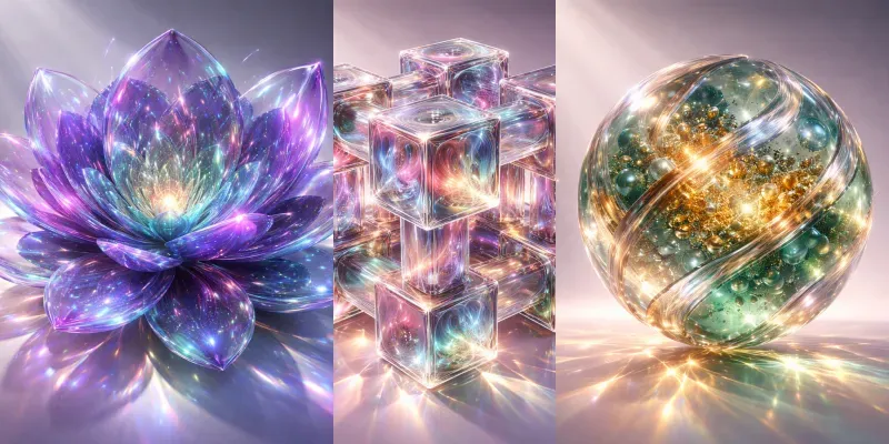 Surreal Luxury Glassmorphism 3D generated by undefined